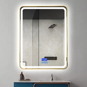 Miroir <span class=keywords><strong>de</strong></span> <span class=keywords><strong>salle</strong></span> <span class=keywords><strong>de</strong></span> <span class=keywords><strong>bain</strong></span> avec éclairage <span class=keywords><strong>LED</strong></span>, cadre en aluminium, miroir mural avec coins arrondis - Product Image 4
