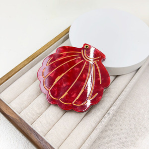 Qianjin Biểu Tượng Tùy Chỉnh Xách Tay Đáng Yêu Vỏ Biển Trang Điểm Gương Cho Nữ Nhỏ Acetate Gương Nhỏ Cho Du Lịch Tóc Phụ Kiện - Product Image 5