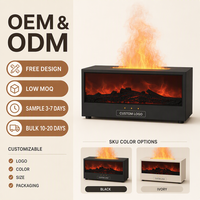 Difusor de Aromaterapia ODIS con Llama de Colores, Humidificador Portátil USB Ultrasónico con Luz Nocturna de 150 ml para Apartamento o Dormitorio