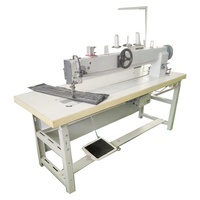 Machine à coudre industrielle robuste 4420 à triple entraînement, point noué, double aiguille, lit plat, pour cuir épais et sacs en métal/fer