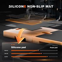 Plateforme d'exercice pliable en bois massif multifonctionnelle avec ancre pour bandes de résistance et coussinets antidérapants en silicone