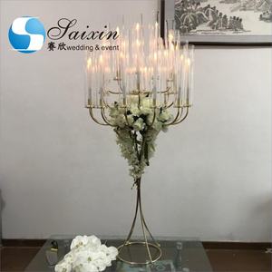 कहा ZT-361 नए 25 हथियार ग्लास सिलेंडर की लंबी शादी कैंडेलब्रा शानदार टेबल सजावट - Product Image 1
