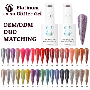 Unigel Wholesale Manicure <strong>Nail</strong> Salon Varnish Sparkly Shiny Chrome Platinum <strong>Glitter</strong> Gel <strong>Nail</strong> <strong>Polish</strong> Set - Product Image 4
