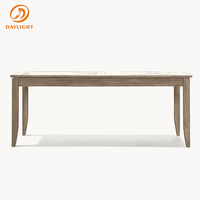 Ensemble de salle à manger d'extérieur en teck en forme de bateau, base en arche, table rectangulaire arrondie avec chaises rembourrées, résistant aux intempéries et anti-pourriture