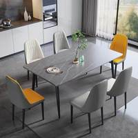 Leicht Luxuriöses Modernes Minimalistisches Marmor-Steinplatten-Drehbarer Esstisch 4-Beiniges Stuhlset für Kleine Wohnungen Wohnmöbel