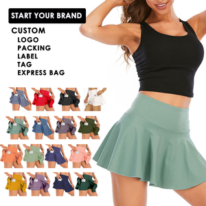 Customizable Private logo <strong>Black</strong> White Summer Yoga Tennis <strong>Skirt</strong> Women's <strong>Pleated</strong> Trendy Stretch Short Tennis <strong>Skirts</strong> - Product Image 5