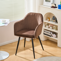 Fauteuil en velours de style décontracté haut de gamme avec dossier et accoudoirs, coussin moelleux, idéal pour l'intérieur et les terrasses extérieures