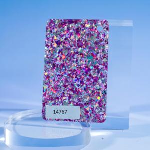 Plaques en acrylique découpées au laser, bleues avec paillettes violettes, avec service de découpe pour la décoration - Product Image 5