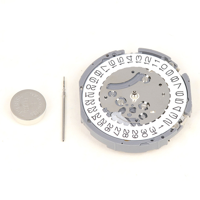 Precision Quartz VK63 Movement Crown at 3 Black White 24 Hour Small Seconds 6 Watch Hands VH31 Movement