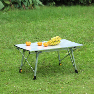 Outdoor Picnic <b>Table</b> <b>Camping</b> Food <b>Storage</b> Aluminum Height Adjustment Folding Easy to Carry Gift for Dad Height Adjustable <b>Table</b> - Product Image 2