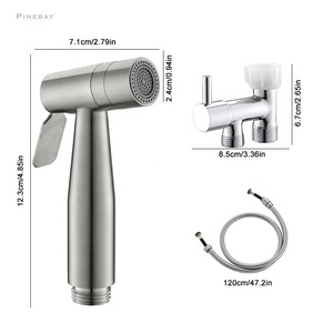 PINEBAY - Juego <span class=keywords><strong>de</strong></span> Rociador <span class=keywords><strong>de</strong></span> Bidé <span class=keywords><strong>de</strong></span> Mano <span class=keywords><strong>de</strong></span> Acero Inoxidable SUS304 para Baño, Acabado en Níquel Cepillado, 2 Modos <span class=keywords><strong>de</strong></span> Rociado, Garantía <span class=keywords><strong>de</strong></span> <span class=keywords><strong>3</strong></span> Años - Product Image 6