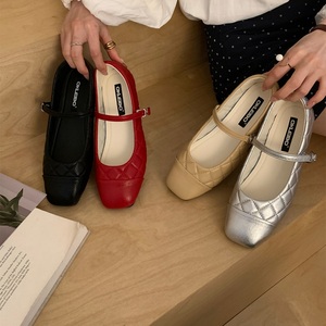 New Styles De Trabajo Square Toe Fashion Ladies Buckle Sandals Outsole Office Flat <strong>Shoes</strong> for Women - Product Image 3