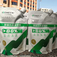 Adhésif époxy liquide bicomposant gris clair 500g à séchage rapide, imperméable, pour la réparation des fissures de toitures et de routes, à usage construction