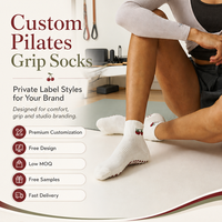 Chaussettes de yoga antidérapantes personnalisées pour femmes, chaussettes de fitness antidérapantes, chaussettes de pilates antidérapantes, logo personnalisé en tricot jacquard