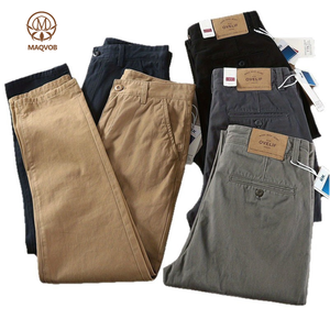 <span class=keywords><strong>Pantaloni</strong></span> <span class=keywords><strong>Chino</strong></span> da Uomo MAQVOB, Taglia EU/US, Logo Personalizzato, Lussuosi <span class=keywords><strong>Pantaloni</strong></span> da Ufficio, Business e Tempo Libero, Vestibilità <span class=keywords><strong>Slim</strong></span> in Cotone Twill - Product Image 1