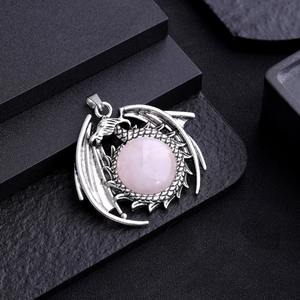 Colgante de Cristal Natural de Jade con Diseño de Libélula del <span class=keywords><strong>Zodiaco</strong></span> Chino en Latón Negro, Moderno para Bodas y Fiestas - Product Image 4