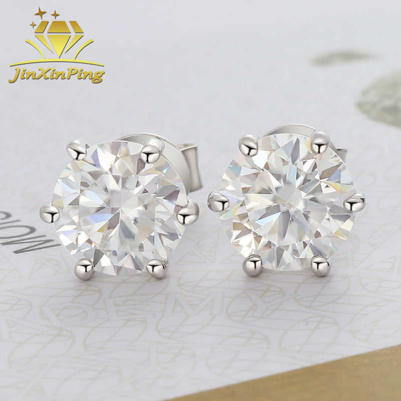 Unisex Moissanite Stud Earrings 925 Sterling