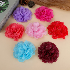 Flores de tela hechas a mano de gasa para accesorios para el cabello, bodas, despedidas de soltera, cumpleaños, uso diario. - Product Image 1