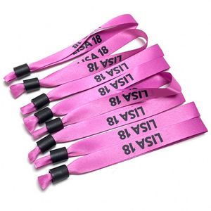 Pulseras de Tela de Poliéster para Festivales, Personalizadas, Baratas, al por Mayor, con Cierre de Plástico, Color Azul, para Sublimación - Product Image 4