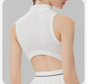 Gaun Tenis Bernapas, Stylish, dengan Bagian Belakang Berlubang, Rok Lipit yang Meniruskan Tubuh, Warna Kontras, Cocok untuk Pickleball dan Padel - Product Image 2