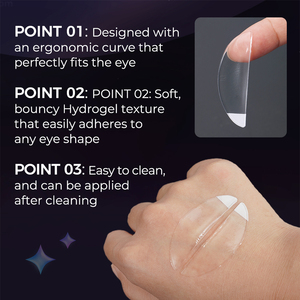Protections adhésives sans colle en silicone coréen pré-ramollissantes pour rehaussement de cils, coussinets ramollissants pour traitement de rehaussement de cils coréen, 4 paires S M - Product Image 2
