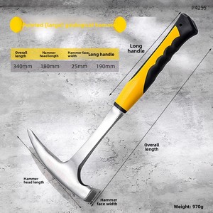 Marteau <span class=keywords><strong>de</strong></span> géologue multifonctionnel <span class=keywords><strong>de</strong></span> haute qualité à tête plate et pointue, outil <span class=keywords><strong>de</strong></span> tirage <span class=keywords><strong>de</strong></span> clous pour charpentier - Product Image 2