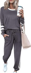 Completo da donna autunno 2 pezzi da salotto a manica lunga top pantaloni da Jogger a vita alta Set di abiti da viaggio primavera - Product Image 5