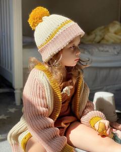 Cárdigans de Jacquard para niñas pequeñas, abrigos de otoño con cuello en V, rosa, amarillo, estrella de arco iris, lentejuelas - Product Image 3