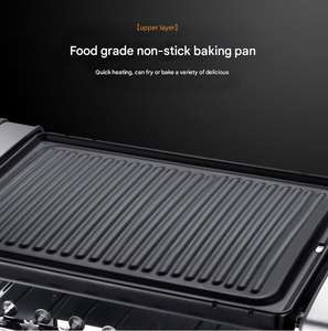 1800W Portable Sans Fumée Intérieur Mécanique Électrique <span class=keywords><strong>Raclette</strong></span> Grill <span class=keywords><strong>Table</strong></span> Top 2 en 1 Barbecue Plaque Avec Poêle Antiadhésive - Product Image 4