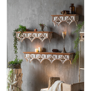 European Antique <strong>Wood</strong> Wall Mounted Storage <strong>Shelves</strong> for Home Hotels Living Room Home Decor Accessories Wholesale 2025 - Product Image 1