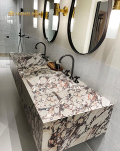 Stopelink sang trọng ý calacatta Viola đá cẩm thạch Vanity phòng tắm đôi đá cẩm thạch lưu vực bồn rửa - Product Image 3