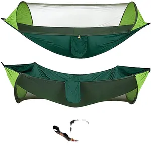 도매 사용자 정의 로고 야외 휴대용 해먹 정원 여행 캠핑 방수포 스윙 메쉬 침낭 모기장