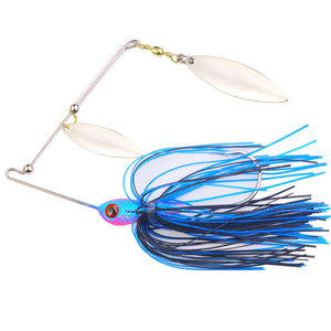 Spinnerbait da <span class=keywords><strong>pesca</strong></span> all'ingrosso con doppie lame a forma di salice, 9 cm 16,5 g, esca artificiale per bass con gonna in silicone - Product Image 4