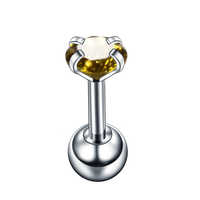 Clous d'oreilles ronds en Zircon de 4mm, petits clous d'oreilles percés en os d'oreille en Zirconium, bijoux de Piercing pour le corps en acier inoxydable