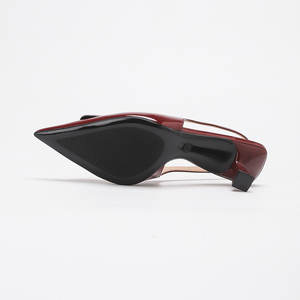 Tacchi a spillo <span class=keywords><strong>bordeaux</strong></span> in PU da donna, eleganti scarpe da sposa con punta affusolata, <span class=keywords><strong>tacco</strong></span> a gattino e fibbia - Product Image 5