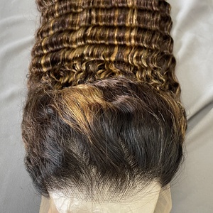 Prix d'usine Deeowave Perruque frontale en dentelle avec mèches pour femmes noires, Perruque colorée 13x4 entièrement en dentelle frontale, Perruque tendance très vendue - Product Image 5