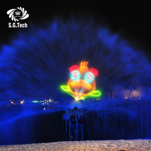 2025 pantalla de agua multicolor flotante grande para exteriores personalizada DMX película láser cortina fuente proyección corona de agua - Product Image 2