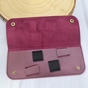 Personalized PU Leather Durable Foldable Lightweight Scissor Pouch Bag Professional Barber Scissors Display Holder Case - Product Image 2