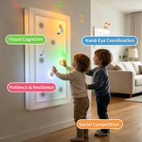 Weiße Rahmen-Wack-a-Mole-Wandleuchte mit interaktiven LED-Musiklichtern für Kinderzimmer und Kindertagesstätten