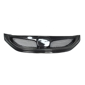 กระจังหน้ารถยนต์ KEBEL สภาพใหม่ สำหรับ <span class=keywords><strong>Honda</strong></span> <span class=keywords><strong>Civic</strong></span> <span class=keywords><strong>Sedan</strong></span> <span class=keywords><strong>SI</strong></span> ปี <span class=keywords><strong>2013</strong></span> - 2015 - ลายคาร์บอนไฟเบอร์, ตาข่าย ABS พร้อมไฟ LED - Product Image 1