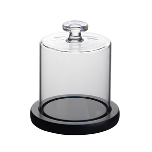 Cloche en verre transparent de style antique, dôme d'affichage, base en <span class=keywords><strong>bois</strong></span>, cloche en verre <span class=keywords><strong>art</strong></span> déco pour plantes, verre décoratif de vacances de Noël - Product Image 4