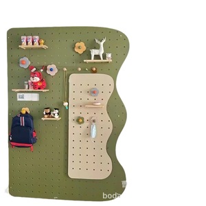 Wooden Pegboard Sliding <b>Mirror</b> Full Length Wall Mounted <b>Storage</b> Rack For Bedroom Decoration - Product Image 4