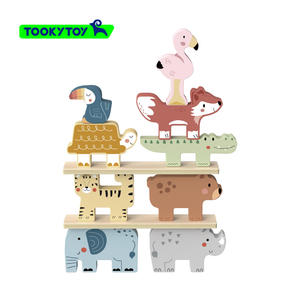 Juguete de bloques de madera para niños, juguetes de equilibrio de animales apilables para bebés, juguetes educativos, bloques numéricos - Product Image 2
