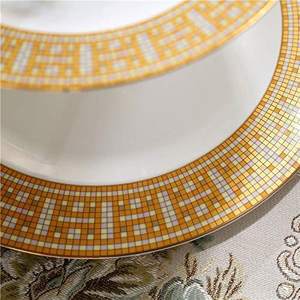 Seramik <span class=keywords><strong>2-Tier</strong></span> çevre dostu bulaşık makinesinde yıkanabilir kek <span class=keywords><strong>stand</strong></span>ı/antika altın kek plaka 3-Piece Set - Product Image 2