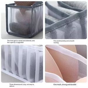 ลิ้นชักจัดระเบียบเสื้อผ้าพลาสติกกล่องแยกชุดชั้นในกล่องเก็บของ - Product Image 4