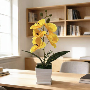 Planta Artificial de Orquídea Phalaenopsis Paulon de 34 cm, Color Rosa, en Maceta, Decoración para el Hogar y la Oficina - Product Image 2