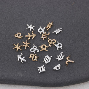 Delicados Dijes <span class=keywords><strong>de</strong></span> Constelaciones <span class=keywords><strong>de</strong></span> los 12 Signos del Zodiaco en Oro <span class=keywords><strong>de</strong></span> 14K para Hacer Joyería DIY, Collares y Pulseras Permanentes - Product Image 5