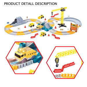 Camion de chantier magique Jacko Toys avec pistes flexibles, 144 pièces, <span class=keywords><strong>voiture</strong></span> jouet en plastique avec 5 lumières LED - Product Image 3