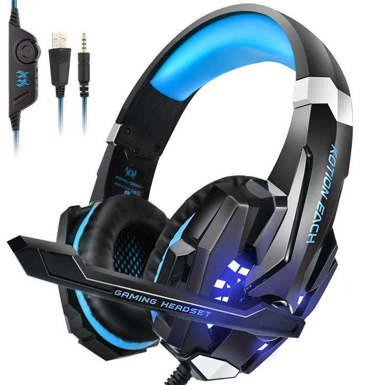 UV G9000 Stereo Headphone 3.5mm Noise Cancelling Headset Game With Mic LED Light für Game Gaming Headset