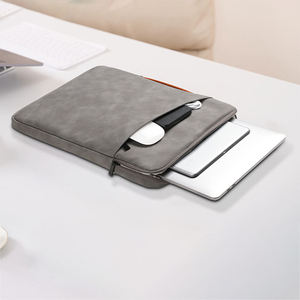 Housse pour ordinateur portable en cuir PU de haute qualité, écologique, unisexe, tendance, 16 pouces, capacité personnalisable, fermeture à poignée, utilisation au bureau - Product Image 4